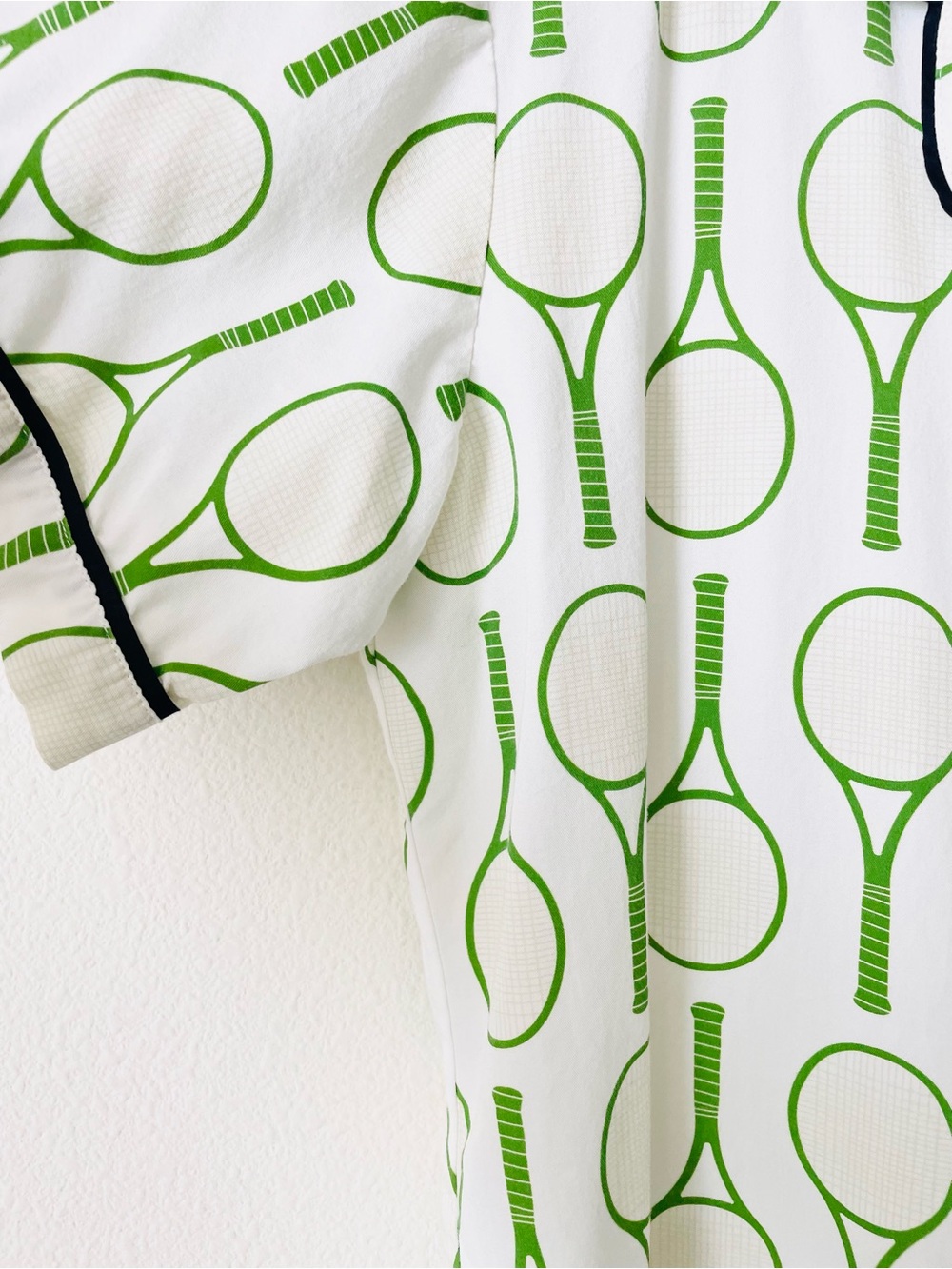 Katie Kime SMALL modal & cotton white green tennis sleep pajama set - Picture 4 of 10